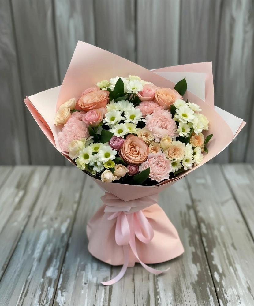 Букет цветов из: Гвоздики, Розы и Хризантемы в Камбулате