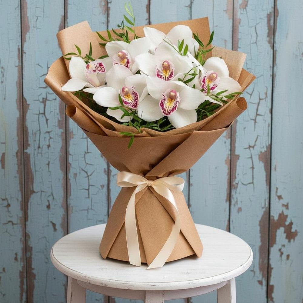 Букет цветов из: Орхидеи и Розы в Камбулате