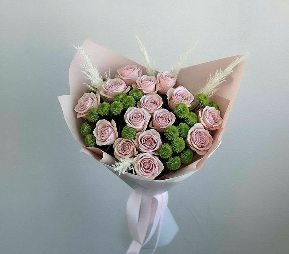 Букет цветов из: Розы и Хризантемы в Камбулате