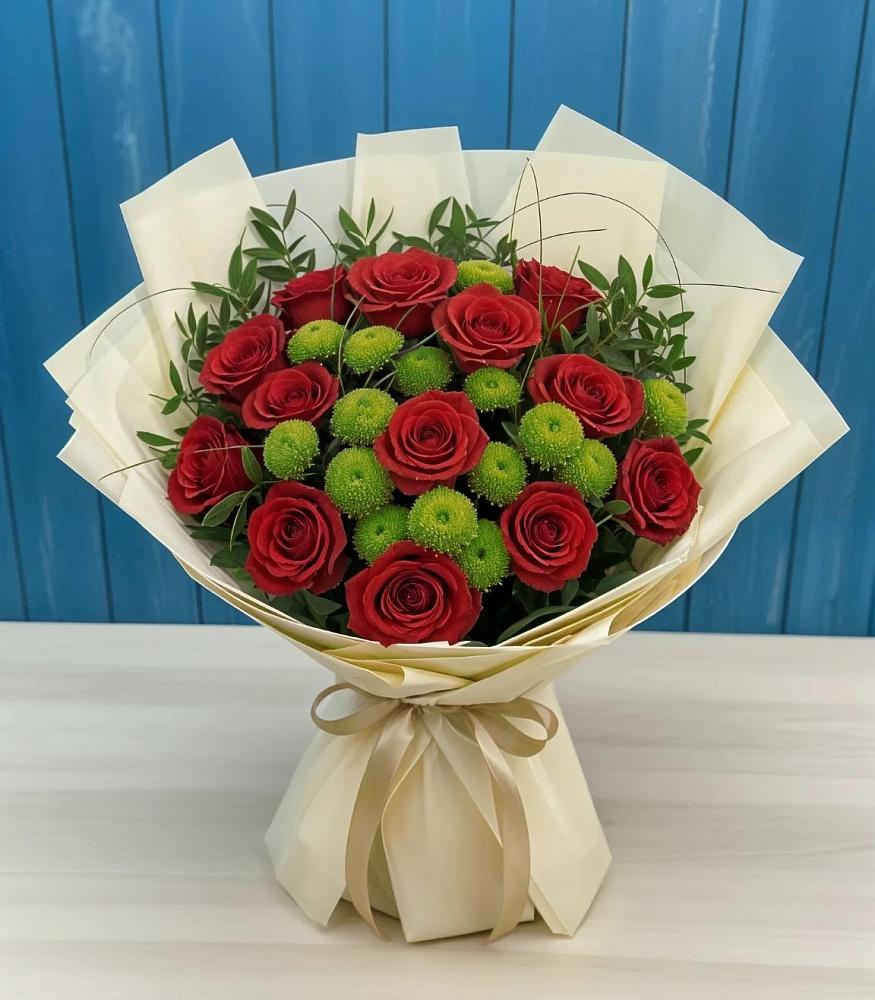 Букет цветов из: Розы и Хризантемы в Камбулате